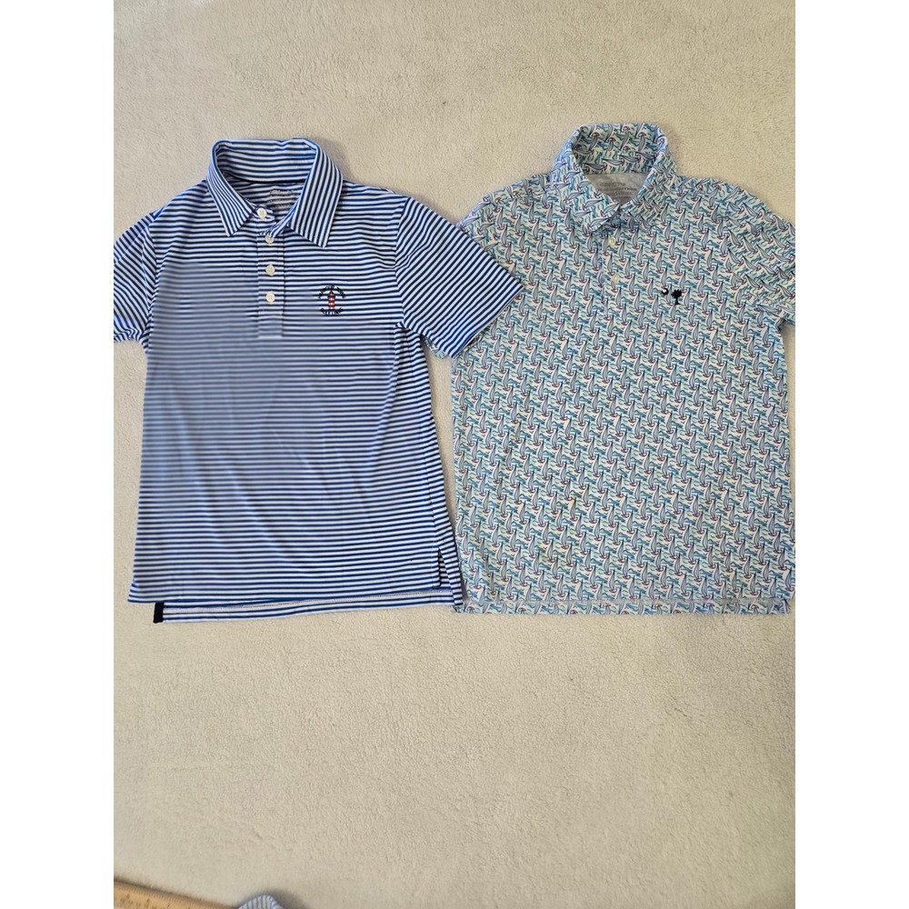 Boys Vineyard Vines & RLX Ralph Lauren Golf Polo Shirt Lot Size Small 8 Sailboat
